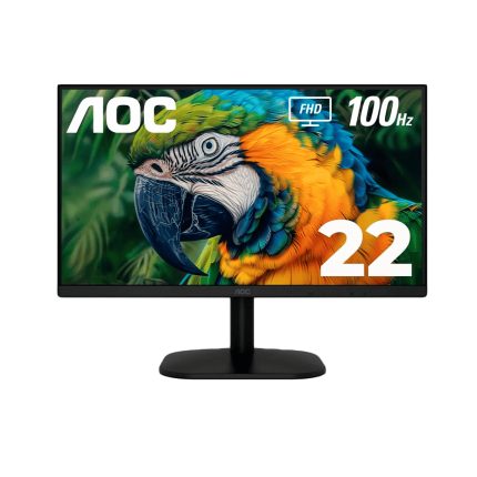 Monitor AOC LED Profesional plano 21.5 VA Full HD (1920 X 1080) / 100Hz / 4 ms / VGA / HDMI /Base Fija / Kensington Lock / Adaptive Sync.