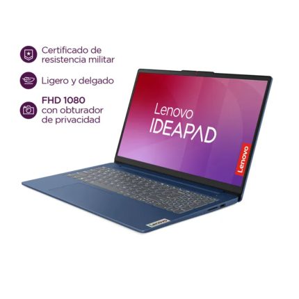 Portátil Lenovo IdeaPad Slim 3 15AMN8 AMD Ryzen 3 7320U 15,6 Pulgadas FHD Memoria 8GB Estado Solido 512GB Windows 11 Color Azul
