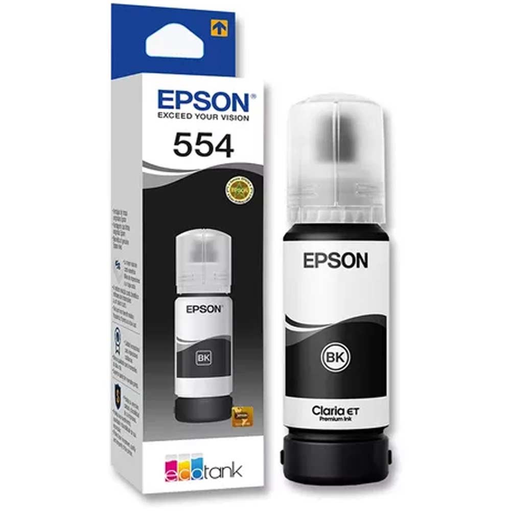 Botella de Tinta EPSON T554120 AL 70 ml COLOR Negro Botella de Tinta EPSON T554120 AL 70 ml COLOR Negro