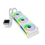 XPG LEVANTE II 360, Blanco, diseño de Espejo Infinito, Velocidad: 800-2000 RPM, Ruido: 29.33 dBA, Flujo de aire: 58.91 CFM, TDP 300W a 84? y 340W a 95?, Rodamiento Hidráulico, Zócalo: Intel (LGA 1851/1700/1200/115x), AMD (AM5/AM4), Garantía de 5 Años