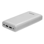 Power Bank 20000mAh Blanca  /2 puertos USB + 1 Puerto Tipo C entrada y Salida + 1 puerto de entrada  micro usb