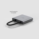 USB Type-C 3-Port Hub SPEC: 1 × USB-C Connector,1 × HDMI 4K 60Hz Port,1 × USB-C PD 100W Port,1 × USB-A 3.0 Ports FEATURE: Plug and Play, Self-storage for Connector, Fast Heat Dissipation, Flexible and Durable