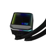 XPG LEVANTE II 360, Negro, diseño de Espejo Infinito, Velocidad: 800-2000 RPM, Ruido: 29.33 dBA, Flujo de aire: 58.91 CFM, TDP 300W a 84? y 340W a 95?, Rodamiento Hidráulico, Zócalo: Intel (LGA 1851/1700/1200/115x), AMD (AM5/AM4), Garantía de 5 Años