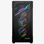 XPG STARKER AIR BTF, Negro, soporta placas base con diseño de conector inverso, Torre Media ATX, 2.5'' y 3.5'' pulgadas x2, I/O: USB-C x1, USB-A x2, Audio HD x1, control LED x1, Reinicio x1, Poder x1, Ventilador ARGB: 4 x Ventiladores de 120mm (Frontal x3, Trasero x1), Ventilador: (Trasero x1), 2 Años de Garantía