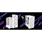 XPG STARKER AIR BTF, Blanco, soporta placas base con diseño de conector inverso, Torre Media ATX, 2.5'' y 3.5'' pulgadas x2, I/O: USB-C x1, USB-A x2, Audio HD x1, control LED x1, Reinicio x1, Poder x1, Ventilador ARGB: 4 x Ventiladores de 120mm (Frontal x3, Trasero x1), Ventilador: (Trasero x1), 2 Años de Garantía