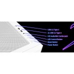 XPG STARKER AIR BTF, Blanco, soporta placas base con diseño de conector inverso, Torre Media ATX, 2.5'' y 3.5'' pulgadas x2, I/O: USB-C x1, USB-A x2, Audio HD x1, control LED x1, Reinicio x1, Poder x1, Ventilador ARGB: 4 x Ventiladores de 120mm (Frontal x3, Trasero x1), Ventilador: (Trasero x1), 2 Años de Garantía