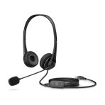 Diadema HP G2 USB On-Ear Negra conexión USB,Micrófono flexible con sistema de bloqueo ruido de fondo,Práctico sistema. Control de volumen y silencio en el cable,Liviana y practica de fácil y rápida conexión,Compatible con sistemas Windows, macOS, Chrome OS,Disfruta de la garantía directa con HP por 12 meses.
