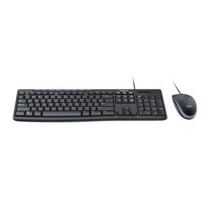 COMBO TECLADO/MOUSE MK200 Logitech Español Alámbrico USB Alámbrico Compatible Win Antiderrames Letras No Se Borran Garantía 3Años-NEGRO