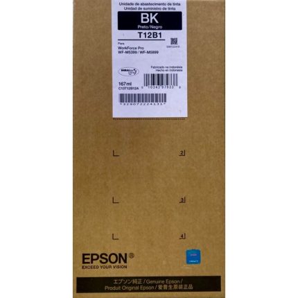 Bolsa de Tinta Epson Black T12B120-AL para WorkForce WF-M5399/WF-M5899 (10.000 páginas)/ Tinta de pigmento DURABrite® Ultra (resistente al agua, las manchas y la decoloración)