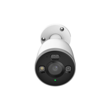 Cámara Dahua Bullet WI-FI 6, 5MP ,fija, Bluetooth pairing, Luz de advertencia roja y azul, IR30m, IP67, H.265, 12VDC, soporta micro SD hasta 256GB, Micrófono y altavoz integrados, detección humana y de vehiculos, Gestión desde la App DMSS (Dahua)