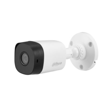 Cámara Dahua tipo bala de focal fija IR HDCVI de 5 MP, Máximo 25 fps a 5 MP (salida de vídeo 16:9), Iluminación IR inteligente, 30 m de distancia de iluminación, Lente fija de 2,8 mm, CVI/CVBS/AHD/TVI conmutable, Micrófono incorporado,IP67, 12 VCC.