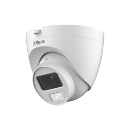 Camara Analoga Tipo Domo de 2 Megapixeles/ Iluminación Dual Inteligente + FullColor/ Lente de 2.8 mm/ 102 Grados de Apertura/ 20 Metros de IR y Luz Visible/ Microfono Integrado/ IP67/ Soporta: CVI/CVBS/AHD/TVI/D/TVI/