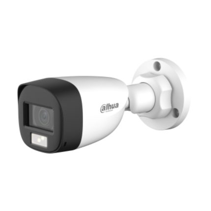 Camara Analoga tipo Bala de 2 Megapixeles/Iluminacion Smart Dual+FullColor/ Lente de 2.8mm/102 Grados de Apertura/ 20 Metros de IR y Luz Visible/ Micrófono Integrado/IP67/Soporta:CVI/CVBS/AHD/TVI
