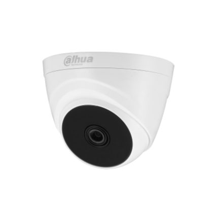 Camara Analoga tipo Domo de 2MP/ Resolución máxima: 1920×1080 (Full HD 1080p)/Cuadros 1080p a 30 fps (CVI/TVI/AHD); 720p a 30 fps/Lente fijo: 2.8 mm/Soporte Día/Noche (ICR)/Smart IR Hasta 25 metros de alcance/Grado de protección IP67/Alimentacion Fuente 12V/Ángulo de visión: H: 100° V:54 D: 117°/Material Plástico
