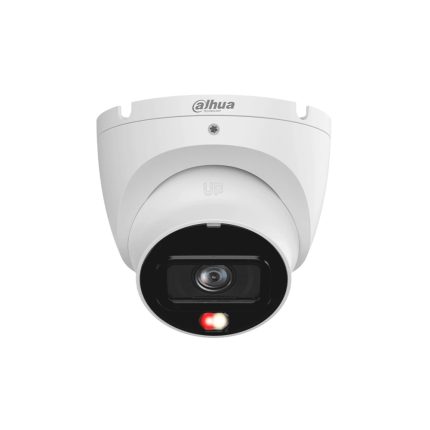 Cámaras IP Tipo Domo de 8 MP/Lente fijo de 2.8 mm/Sensor 1/2.7? CMOS/Iluminación IR y luz blanca hasta 30 m (Smart Dual)/Micrófono integrado/Carcasa metálica con Proteccion IP67/Analítica Detección humana, ROI, privacidad/Alimentación: 12 V-DC o PoE (802.3af)