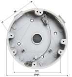 CAJA DE UNION EN ALUMINIO A PRUEBA DE AGUA MEDIDAS 161MM DE DIAMETRO X 37MM DE ALTO PARA TUBO 3/4