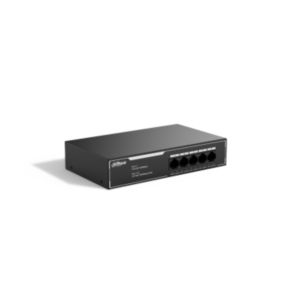 Switch Dahua PoE Gigabit 5 puertos, NO ADMINISTRABLE / 4 puertos PoE, Soporta los estándares IEEE802.3, IEEE802.3u, IEEE802.3ab e IEEE802.3x, cumple con los estándares de fuente de alimentación 802.3at y 802.3af. Switch Dahua PoE Gigabit 5 puertos, NO ADMINISTRABLE / 4 puertos PoE, Soporta los estándares IEEE802.3, IEEE802.3u, IEEE802.3ab e IEEE802.3x, cumple con los estándares de fuente de alimentación 802.3at y 802.3af.