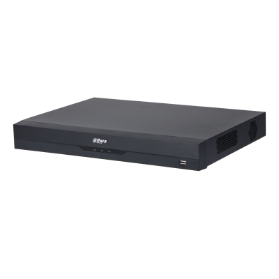 DVR de 16 Canales de 5 Megapíxeles/ WizSense/ H.265+/ 2 Bahías de Discos Duros/ 16 Ch HDCVI +8 Canales IP/ Hasta 24 Ch IP/ 2 Canales de Reconocimiento Facial/ Codificación IA/ SMD Plus/ Proteccion Perimetral/ 8 canales Acupick