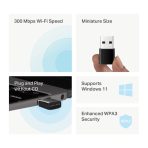 Adaptador de Red Mercusys nano USB inalámbrico N300