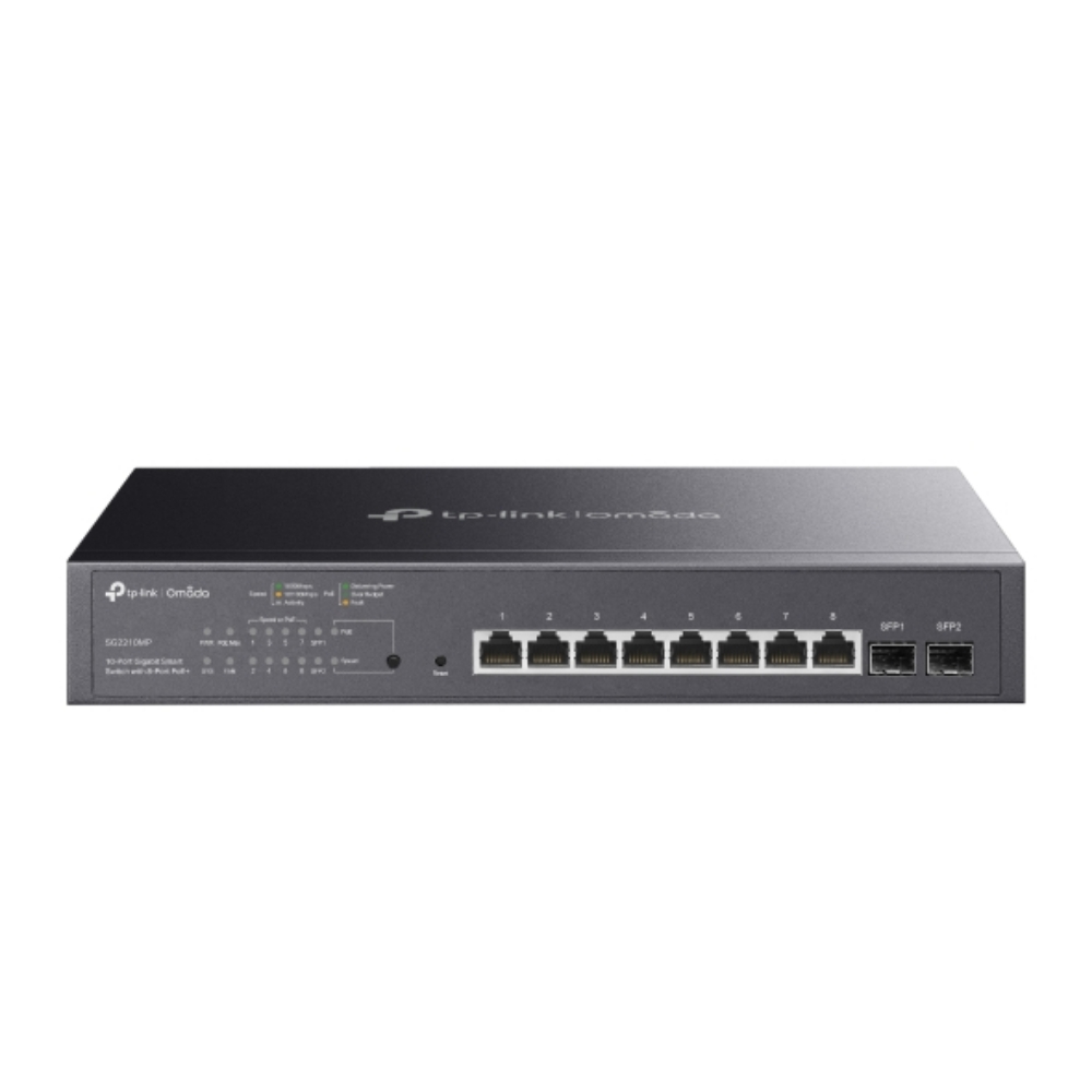 Switch administrable con 8 puertos Gigabit RJ45 PoE y 2 ranuras SFP, todos los puertos RJ45 admiten el estándar 802.3af / at (PoE +) con un presupuesto total de energía PoE de 150Watts y funciones útiles de administración de energía PoE. El conmutador proporciona un alto rendimiento, QoS de nivel empresarial, estrategias de seguridad útiles y funci Switch administrable con 8 puertos Gigabit RJ45 PoE y 2 ranuras SFP, todos los puertos RJ45 admiten el estándar 802.3af / at (PoE +) con un presupuesto total de energía PoE de 150Watts y funciones útiles de administración de energía PoE. El conmutador proporciona un alto rendimiento, QoS de nivel empresarial, estrategias de seguridad útiles y funci