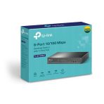 Switch TPLINK de Escritorio de 8 Puertos a 10 / 100Mbps con PoE en 4 Puertos NO Administrable COLOR Negro