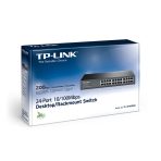Switch TP-LINK NO administrable 24 puertos Fast Ethernet de Escritorio COLOR Negro