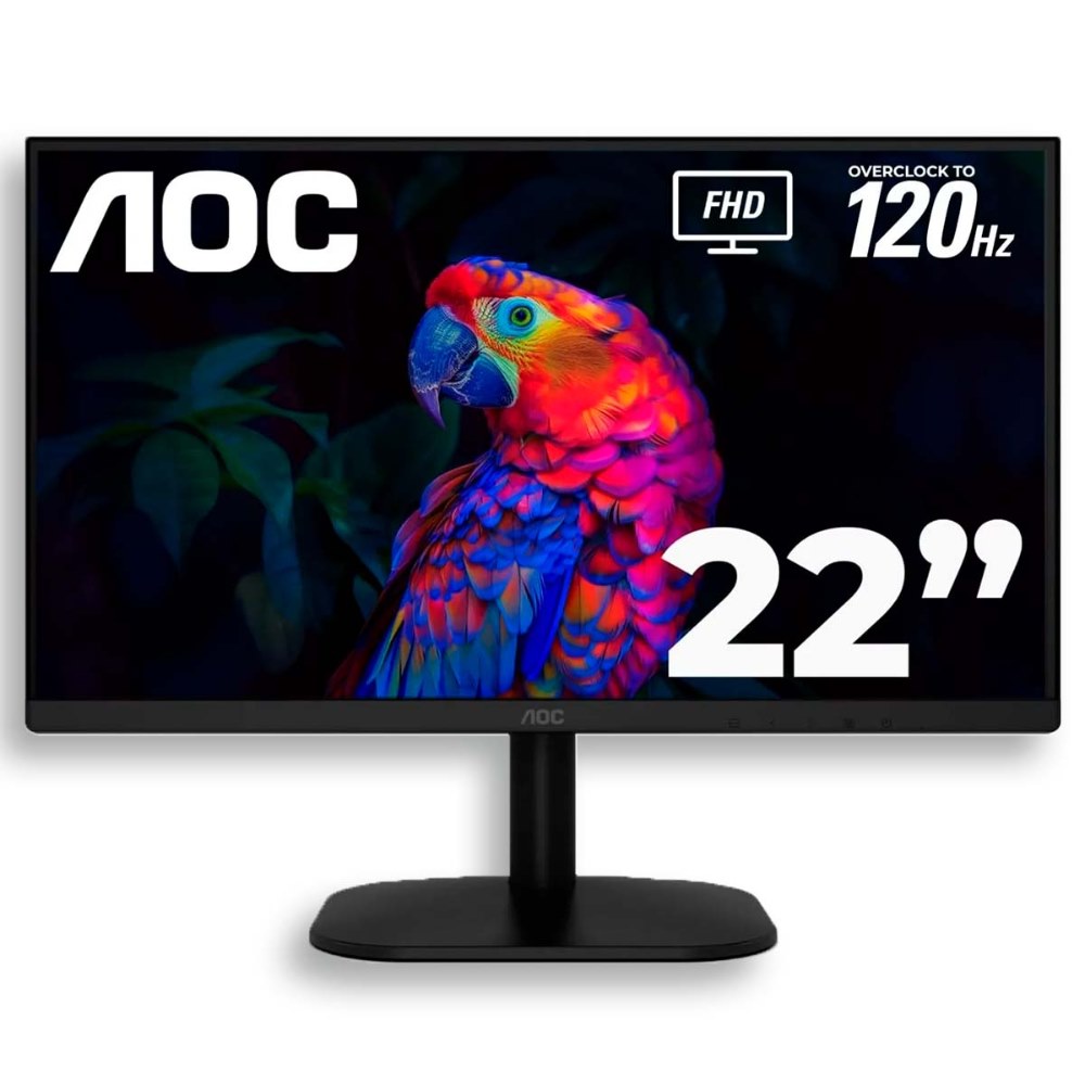 Monitor AOC LED Profesional plano 21.5 VA Full HD (1920 X 1080) / 120Hz / 1 ms / VGA / HDMI /Base Fija / Kensington Lock / Adaptive Sync./3 años de garantía y 1 año adicional en partes eléctricas Monitor AOC LED Profesional plano 21.5 VA Full HD (1920 X 1080) / 120Hz / 1 ms / VGA / HDMI /Base Fija / Kensington Lock / Adaptive Sync./3 años de garantía y 1 año adicional en partes eléctricas