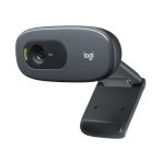 CAMARA WEB C270 Logitech HD 3MP 1280x720 USB Compatible Win-Mac Micrófono Incorporado Garantía 2Años-NEGRO
