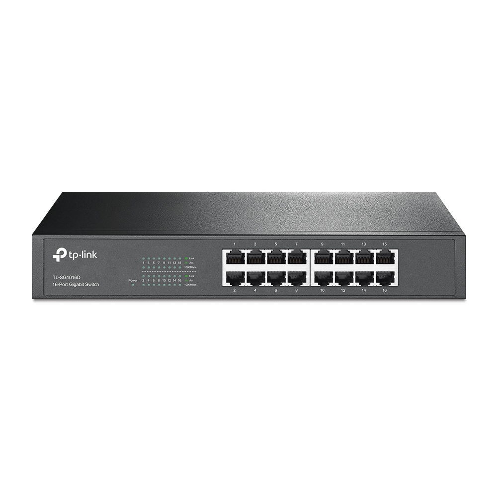 Switch TP-LINK NO Administrable con Base de Montaje / de Escritorio de 16 Puertos Gigabit Switch TP-LINK NO Administrable con Base de Montaje / de Escritorio de 16 Puertos Gigabit