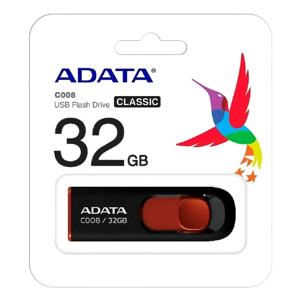 Memoria USB ADATA 2.0 C008 Retráctil 32GB COLOR Negra Memoria USB ADATA 2.0 C008 Retráctil 32GB COLOR Negra