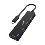 HUB USB-C GENIUS DE 4 PUERTOS BLACK