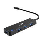 HUB USB-C GENIUS DE 4 PUERTOS BLACK