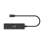 HUB USB-C GENIUS DE 4 PUERTOS BLACK