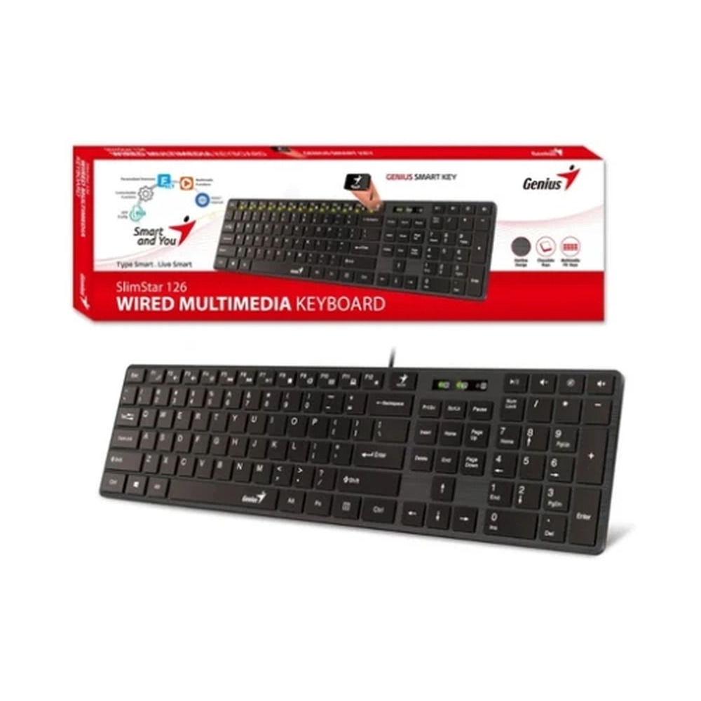 Teclado Alámbrico Genius SlimStar 126 Color Negro Teclado Alámbrico Genius SlimStar 126 Color Negro