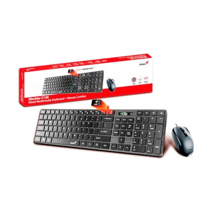Combo Teclado + Mouse Alámbricos Genius SlimStar C126 Color Negro