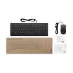 Combo Teclado + Mouse Alámbricos Lenovo Essential Color Negro