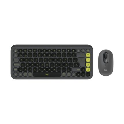 Combo Teclado + Mouse Inalámbricos Logitech POP Icon Color Grafito y Verde