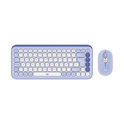 Combo Teclado + Mouse Inalámbricos Logitech POP Icon Color Lila y Blanco