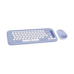Combo Teclado + Mouse Inalámbricos Logitech POP Icon Color Lila y Blanco