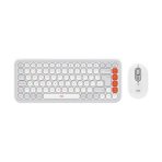 Combo Teclado + Mouse Inalámbricos Logitech POP Icon Color Blanco y Naranja