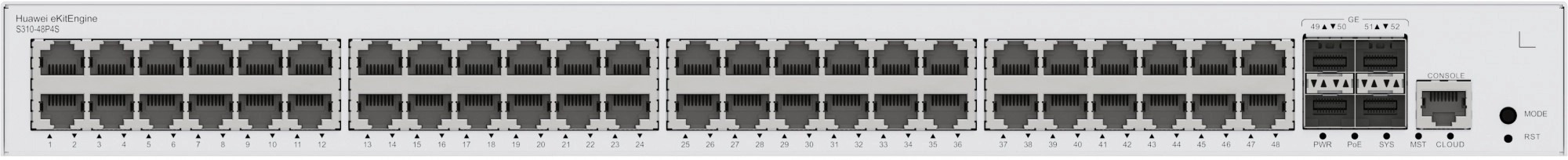 Data Communication,S310-48P4S,S310-48P4S,S310-48P4S (48*10/100/1000BASE-T ports(380W PoE+), 4*GE SFP ports, built-in AC power) Data Communication,S310-48P4S,S310-48P4S,S310-48P4S (48*10/100/1000BASE-T ports(380W PoE+), 4*GE SFP ports, built-in AC power)