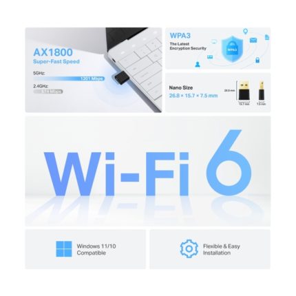Adaptador Red WiFi TPLINK USB Archer TX20U Nano Wi-Fi 6 Dual band