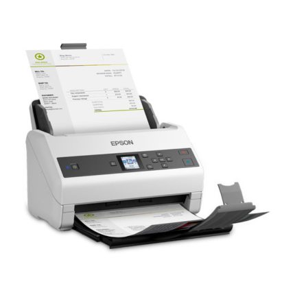 Escáner Epson WorkForce DS-870 vertical/Pantalla LCD/velocidad: 300dpi 65 ppm/130 ipm (Dúplex) /ADF hasta 80 paginas/ciclo diario hasta 7,000 paginas/USB3