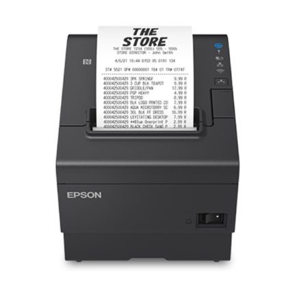 Impresora Epson Térmica de Recibos TM-T88VII-012; Puertos: USB+Ethernet+Serial, Autocortador, Ancho: 80mm/58mm, Velocidad: 500mm/s, Incluye fuente (4 años de Garantía)
