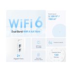 Sistema Wi-Fi Mesh Tp-link AX1500 Dual band Wi-Fi 6 2 unidades