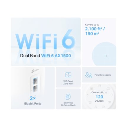 Sistema Wi-Fi Mesh Tp-link AX1500 Dual band Wi-Fi 6 2 unidades