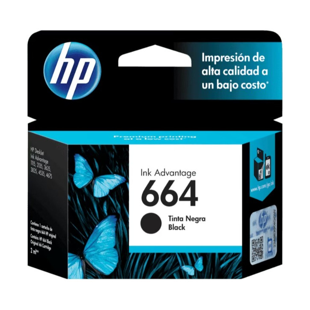 Cartucho HP 664 Negro Deskjet ink Advantage Cartucho HP 664 Negro Deskjet ink Advantage