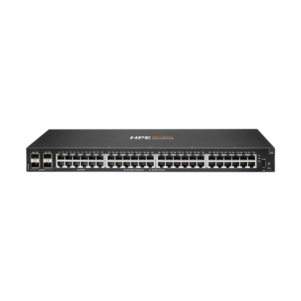 Switch HPE Aruba 6100 48 puertos administrable 4 puertos SFP Switch HPE Aruba 6100 48 puertos administrable 4 puertos SFP