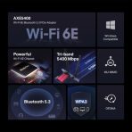 "AXE5400 Tri-Band Wi-Fi 6E Bluetooth PCI Express Adapter