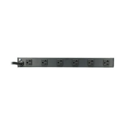 RS-1215-20T Barra de contactos Eaton Tripp Lite para instalación en rack 1U, 120V, 20A, L5-20P, 12 tomacorrientes (6 adelante, 6 atrás), cable de 4.57 m [15 pies]